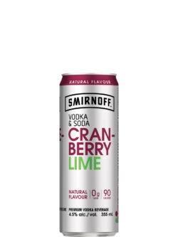 Smirnoff Vodka & Soda Cranberry Lime 4 Pack Cans