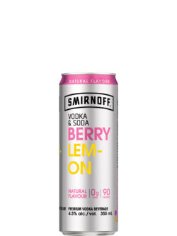 Smirnoff Vodka & Soda Berry Lemon 4 Pack Cans