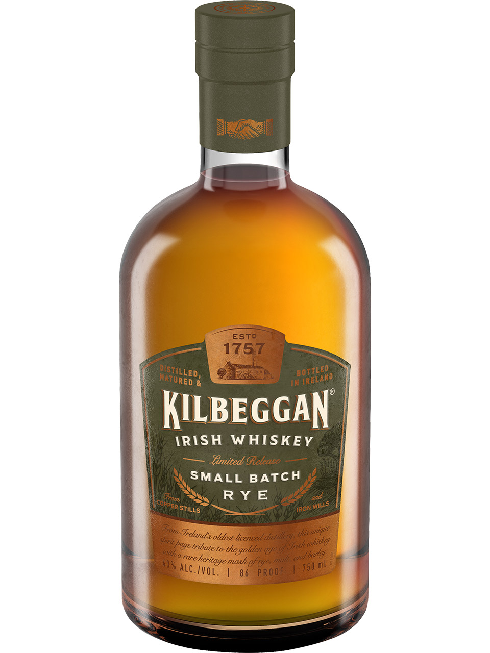 Kilbeggan Small Batch Rye Irish Whiskey