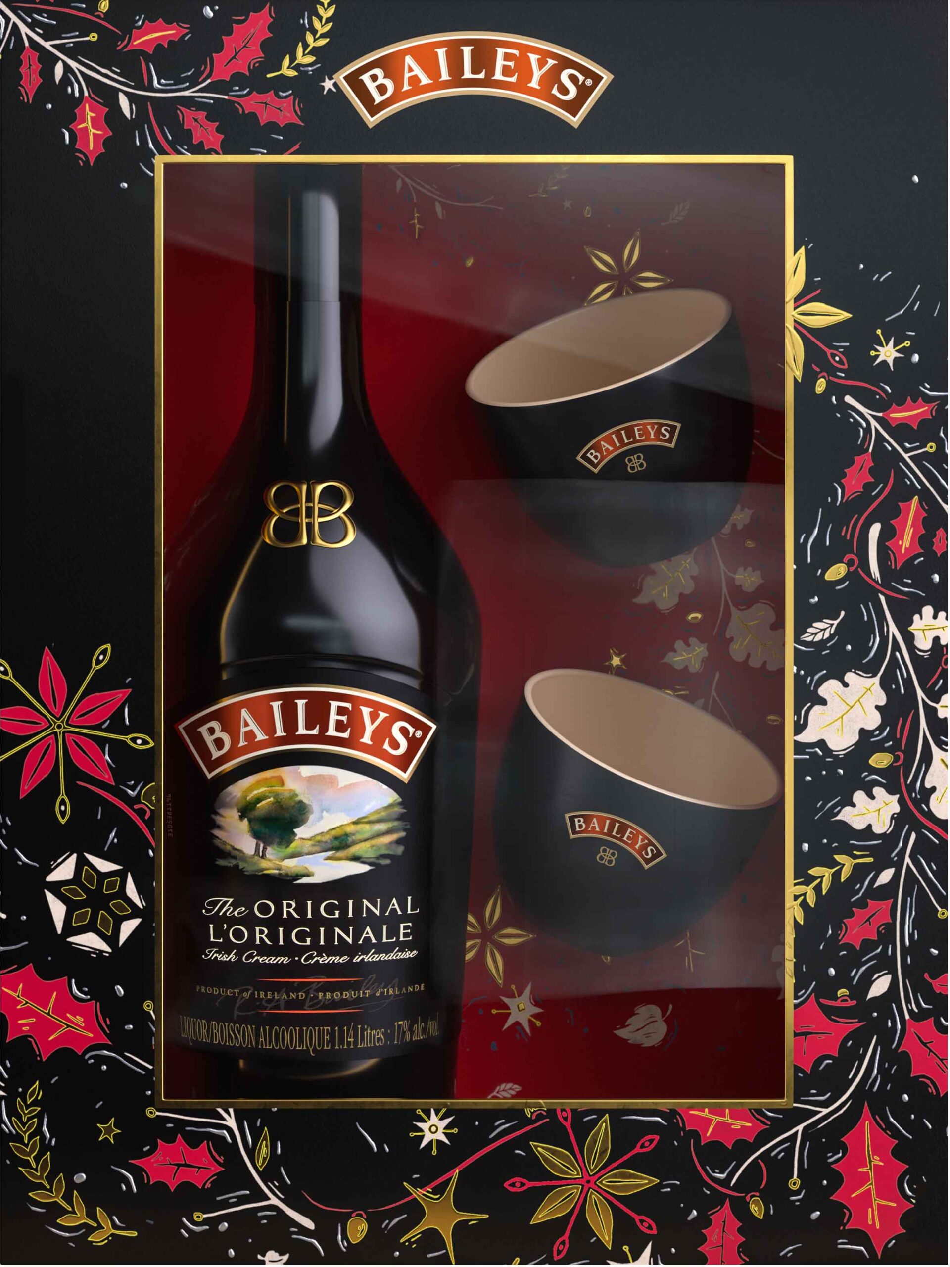 Baileys Irish Cream with 2 Branded Bowls Gift Pk