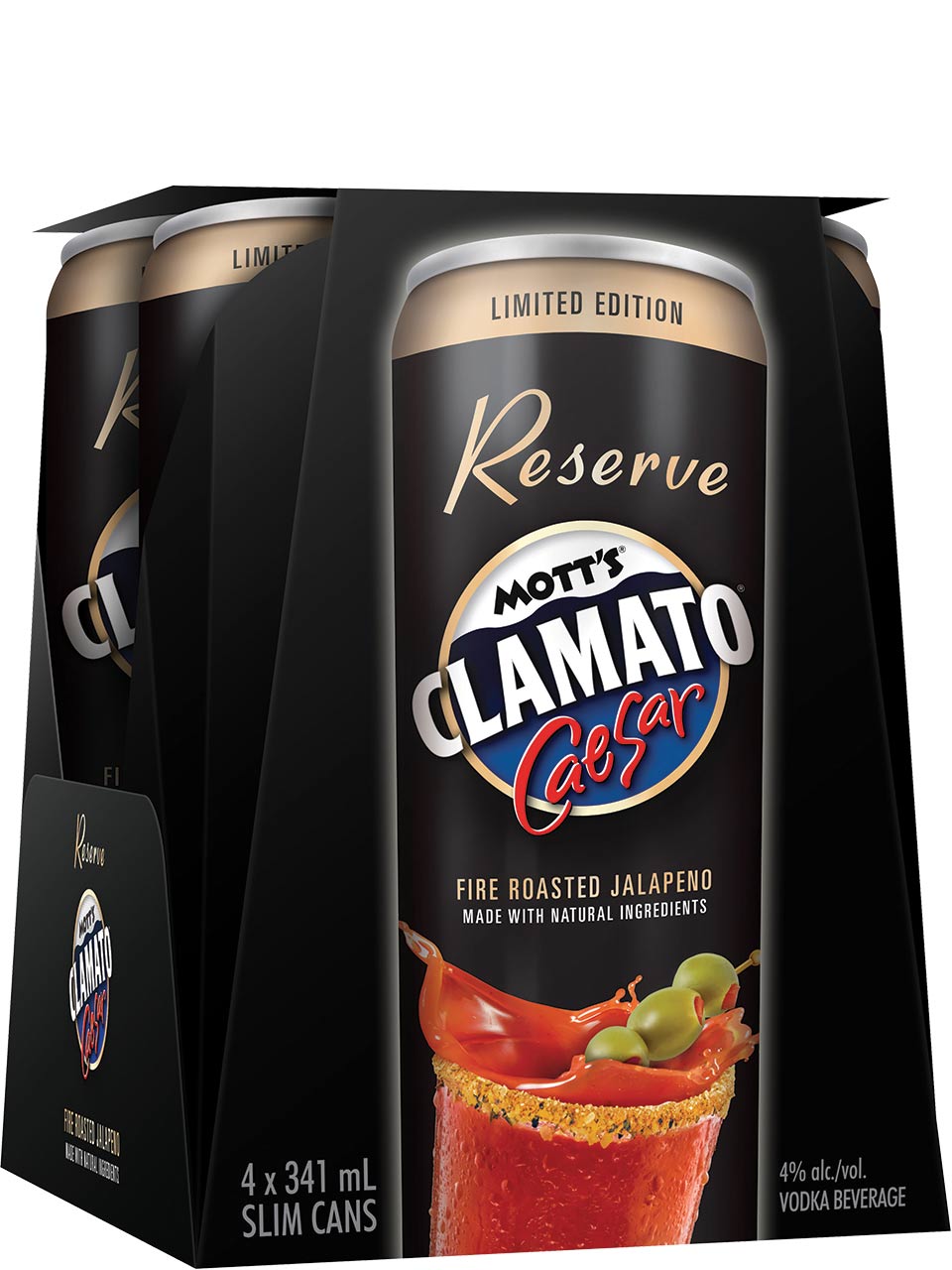 Mott's Clamato Reserve Caesar 4 Pack Cans