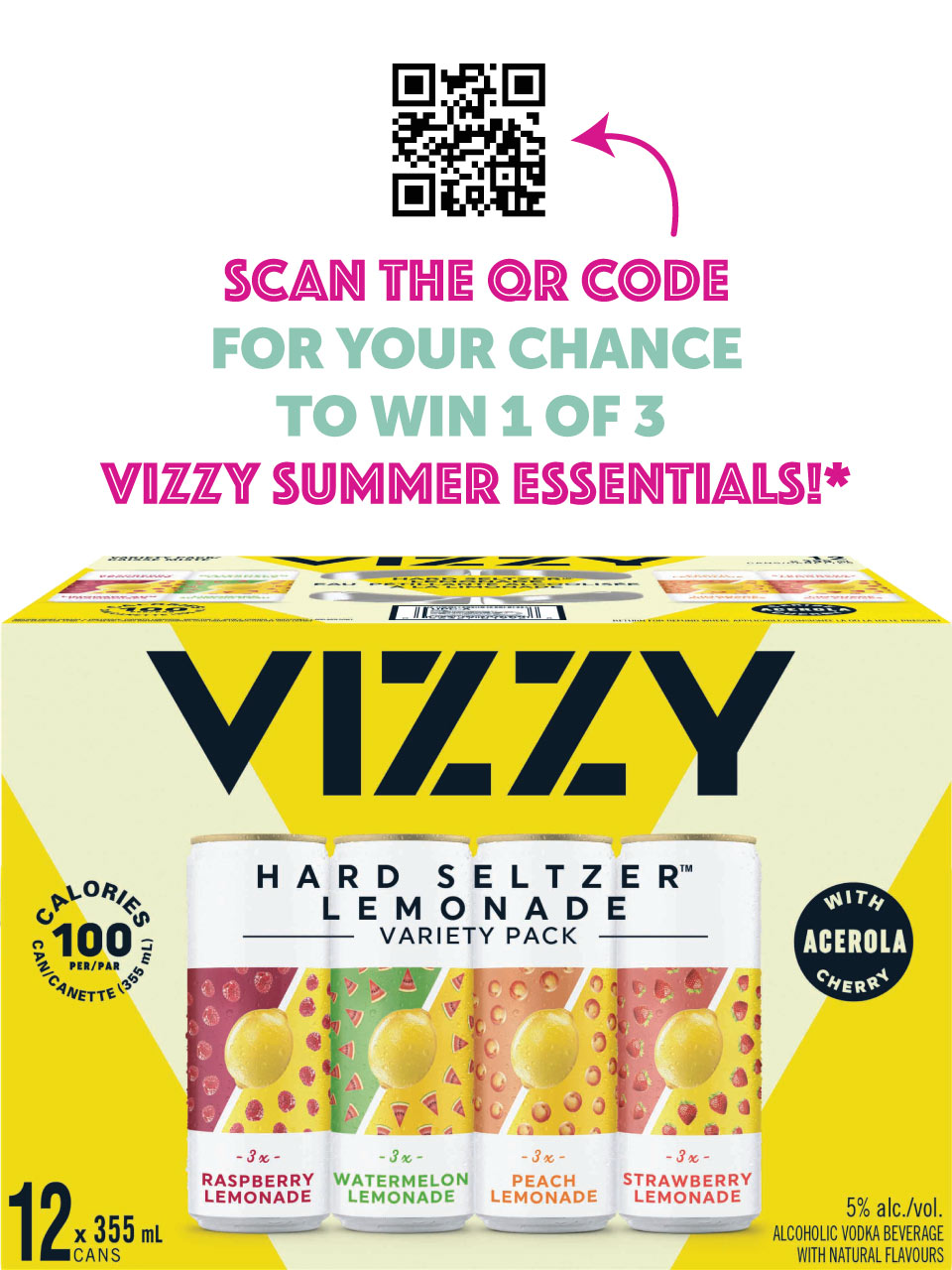 Vizzy Lemonade Variety Pack 12 Pack Cans
