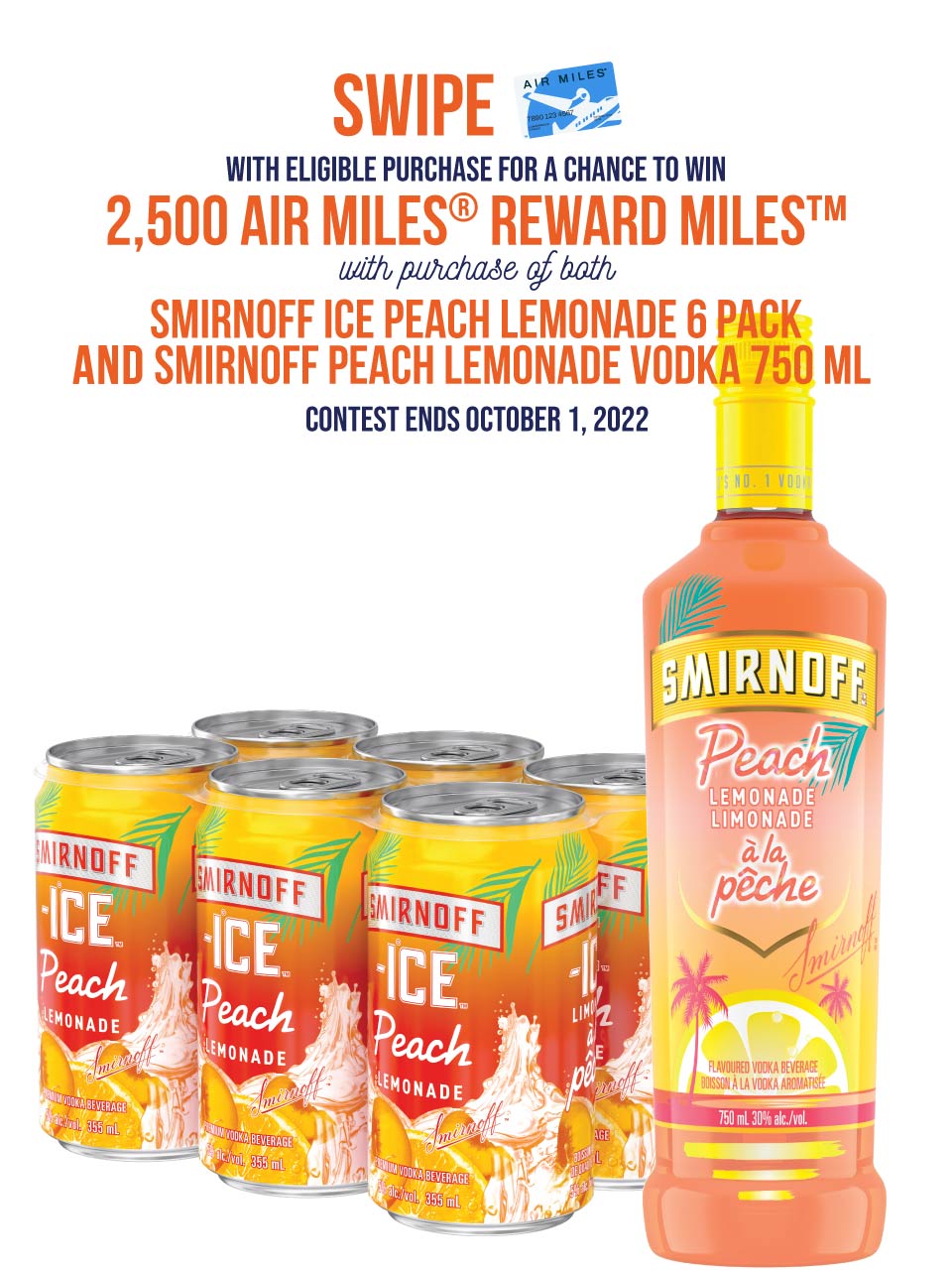 Smirnoff Ice Peach Lemonade 6 Pack Cans
