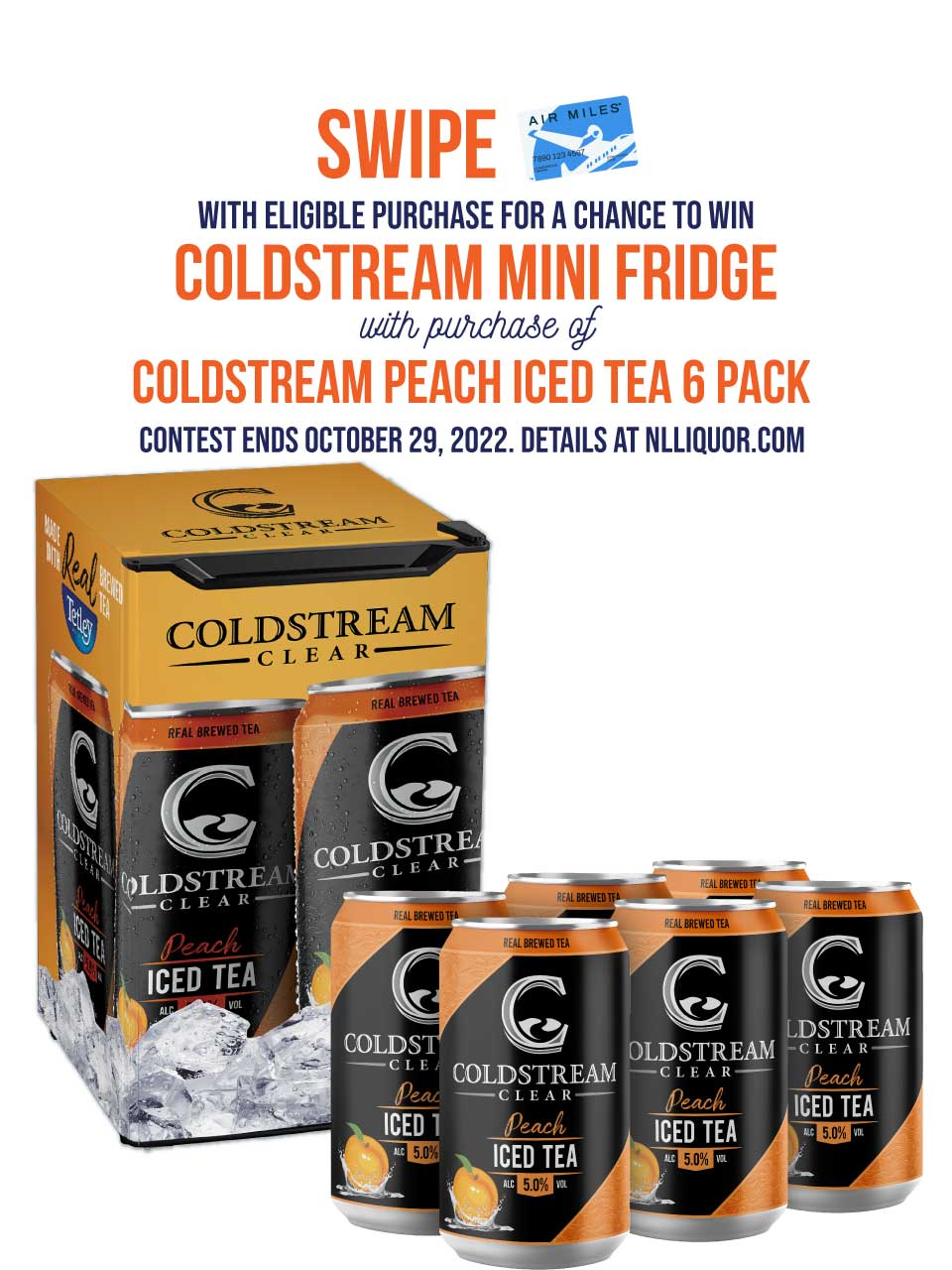 Coldstream Peach Iced Tea 6 Pack Cans