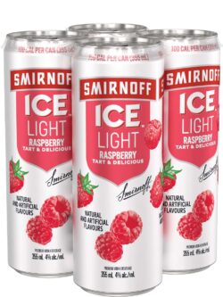 Smirnoff Ice Light Raspberry & Soda 4 Pack Cans