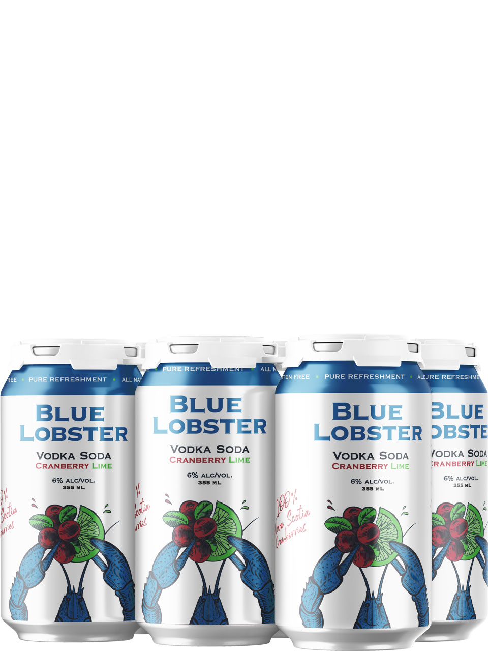 Blue Lobster Cranberry Lime 6 Pack Cans