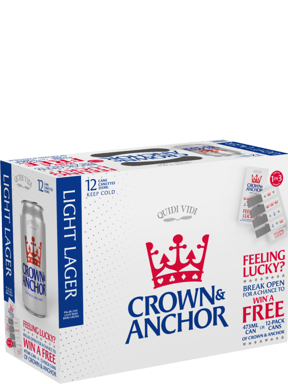 Quidi Vidi Crown & Anchor Light Lager 12 Pack Cans