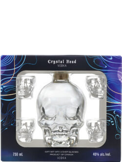 Crystal Head Vodka with 4 Shot Glasses