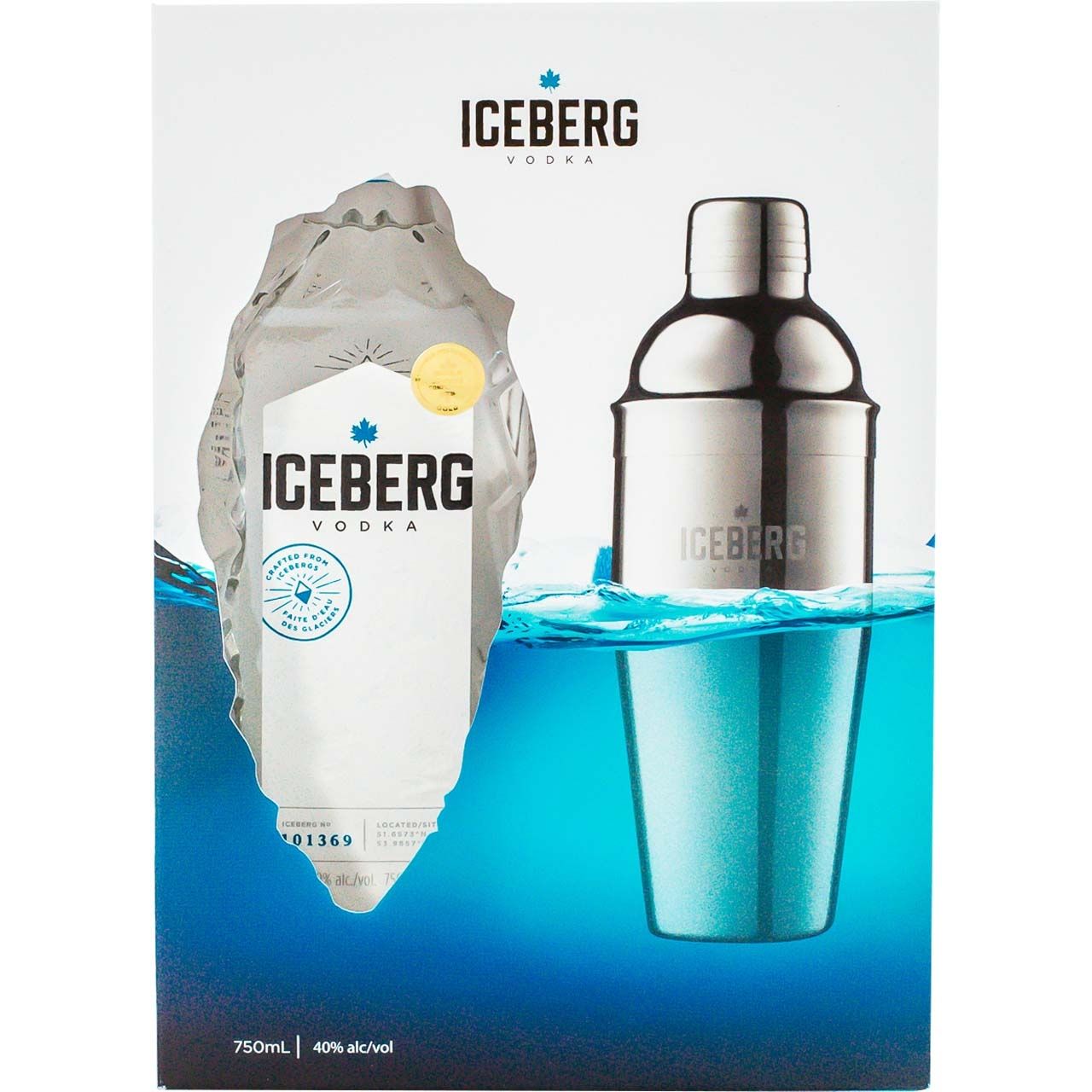 Iceberg Vodka with Cocktail Shaker Gift Pack