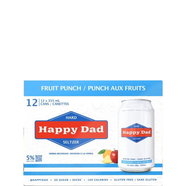 Happy Dad Hard Seltzer Fruit Punch 12 Pack Cans