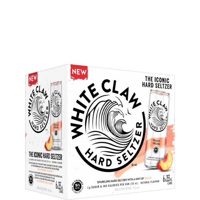 White Claw Hard Seltzer Peach 6 Pack Cans