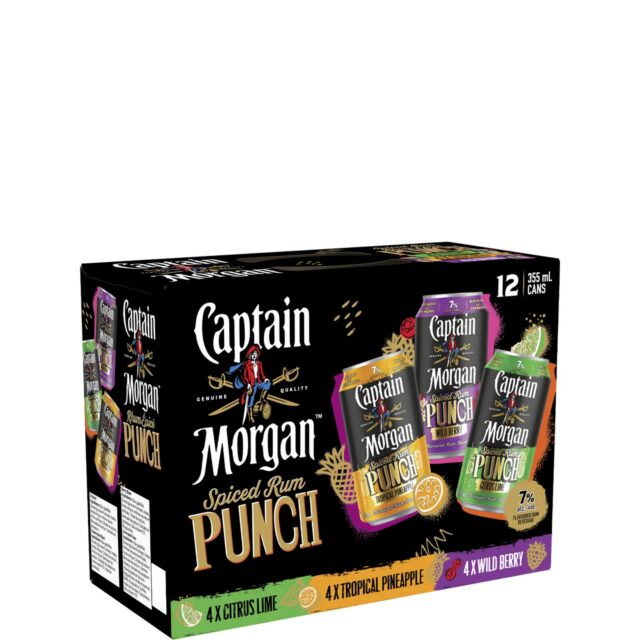 Captain Morgan Spiced Rum Punch Party 12 Pack Cans