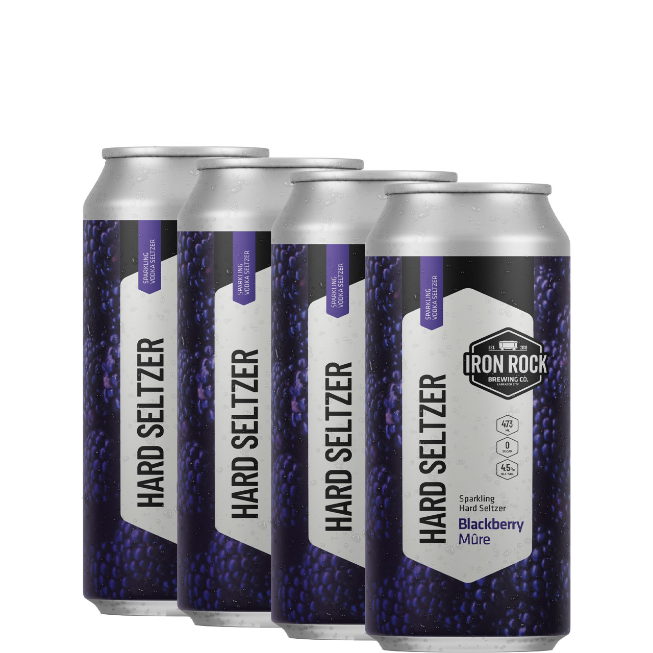 Iron Rock Hard Seltzer Blackberry 4 Pack Cans