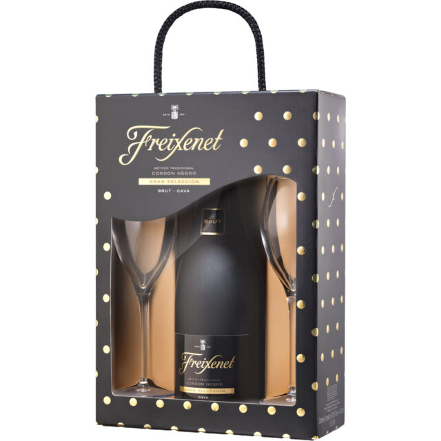 Freixenet Cordon Negro with Glasses Gift Pack